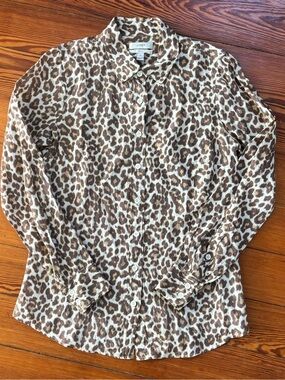 J. Crew Leopard Print Perfect Shirt